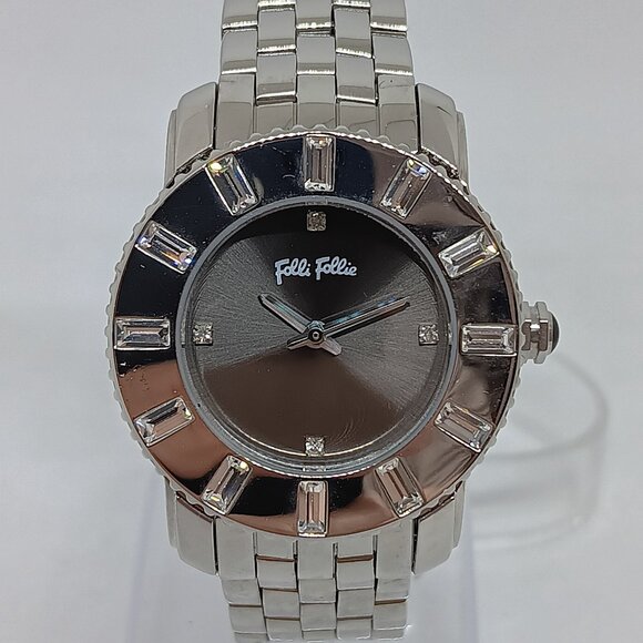 VINTAGE Folli Follie WF5T114BS Women's 33mm Crystal Accent S/Steel Quartz Watch - Picture 3 of 12
